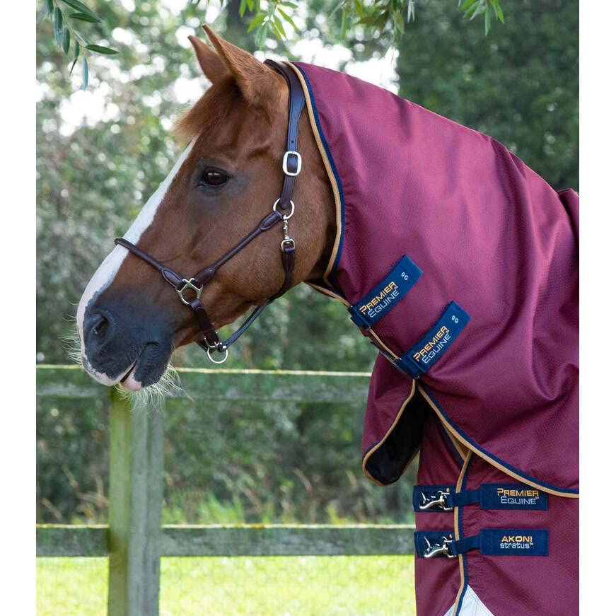 Coperta per cavalli da esterno con copricollo Premier Equine Akoni Stratus 0g