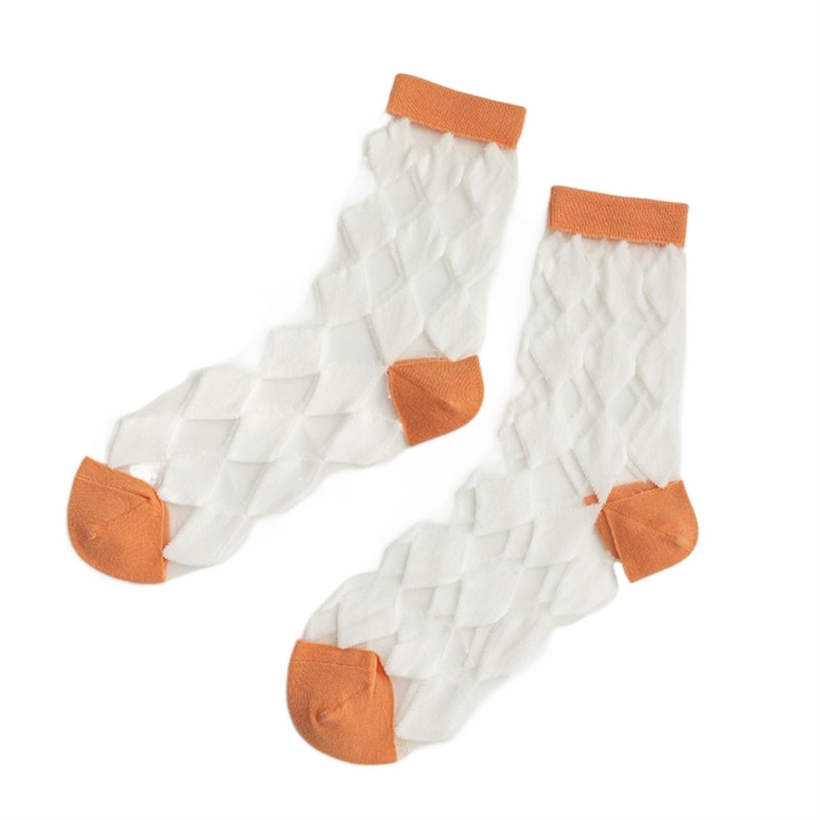 ZHANGNA Women's Socks, Women Crew Socks Fashion Middle Tube Mixed-Color Transparent Summer Long Socks Girls Trendy Breathable Sweat-absorbent (Color : White)