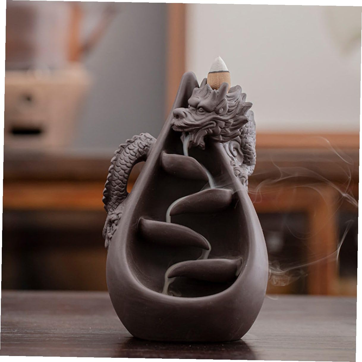 Quemador de Incienso Dragón de Arena Morada Decoración del Hogar y Dormitorio Que Mejora la Calidad del Sueño y Purifica el Aire