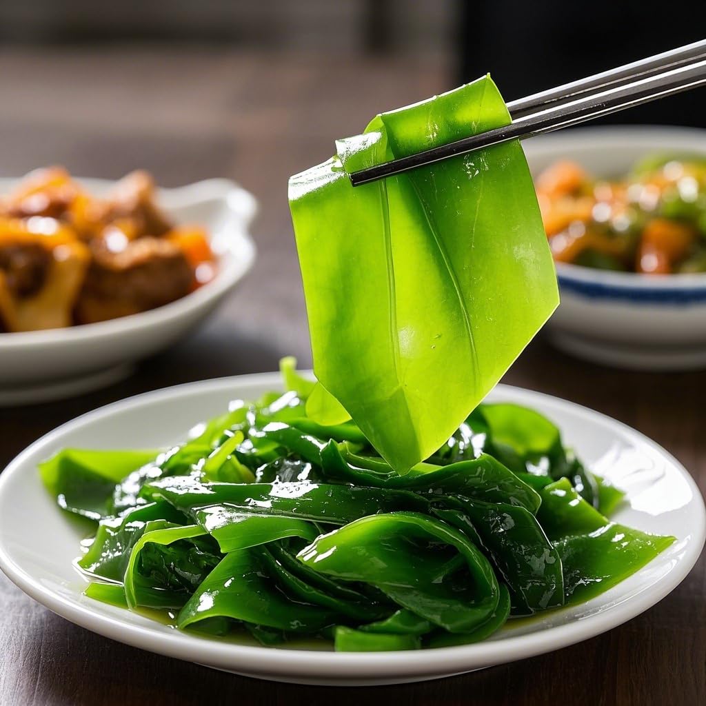 Corte Wakame, algas marinas, ensalada de algas, algas marinas Wakame, algas secas, hojas de algas marinas (1500 g)