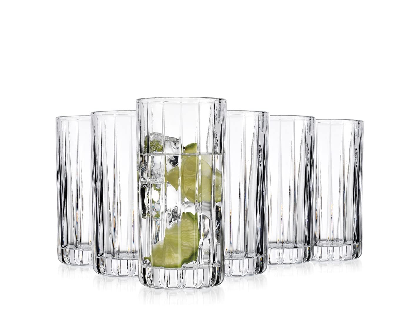 Godinger Highball Glasses, Tall Glasses, Drinking Glasses, Beer Glasses, Barware, Set of 6