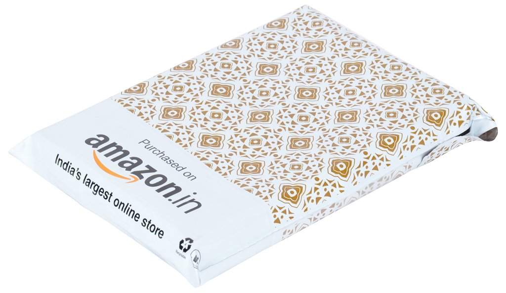 Amazon.in Branded Festive Polybag with Document Pouch (Size 8 Inches X 6 Inches, Count 500