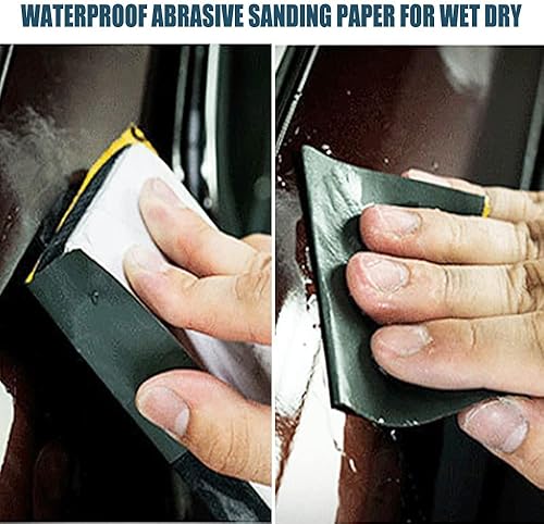 Miniatura 5 de Utoolmart Hojas de lijado de grano 220 hojas de lija de carburo de silicio seco húmedo para muebles de madera, pulido automotriz de metal, 3 piezas