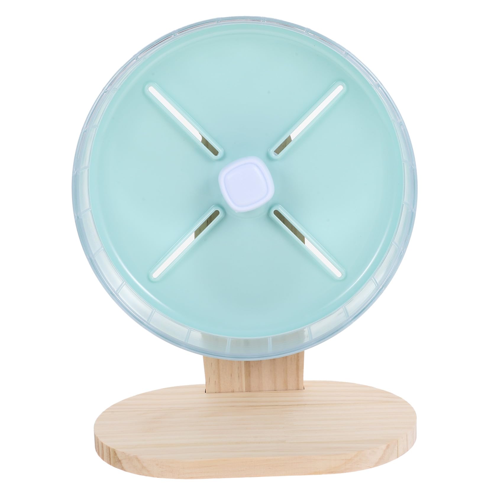 Rueda Silenciosa para Hámster y Chinchilla con Soporte de Madera Rueda de Ejercicio para Erizo Ratón y Roedor Pequeño Accesorio Decorativo y Duradero para Mascotas Pequeñas