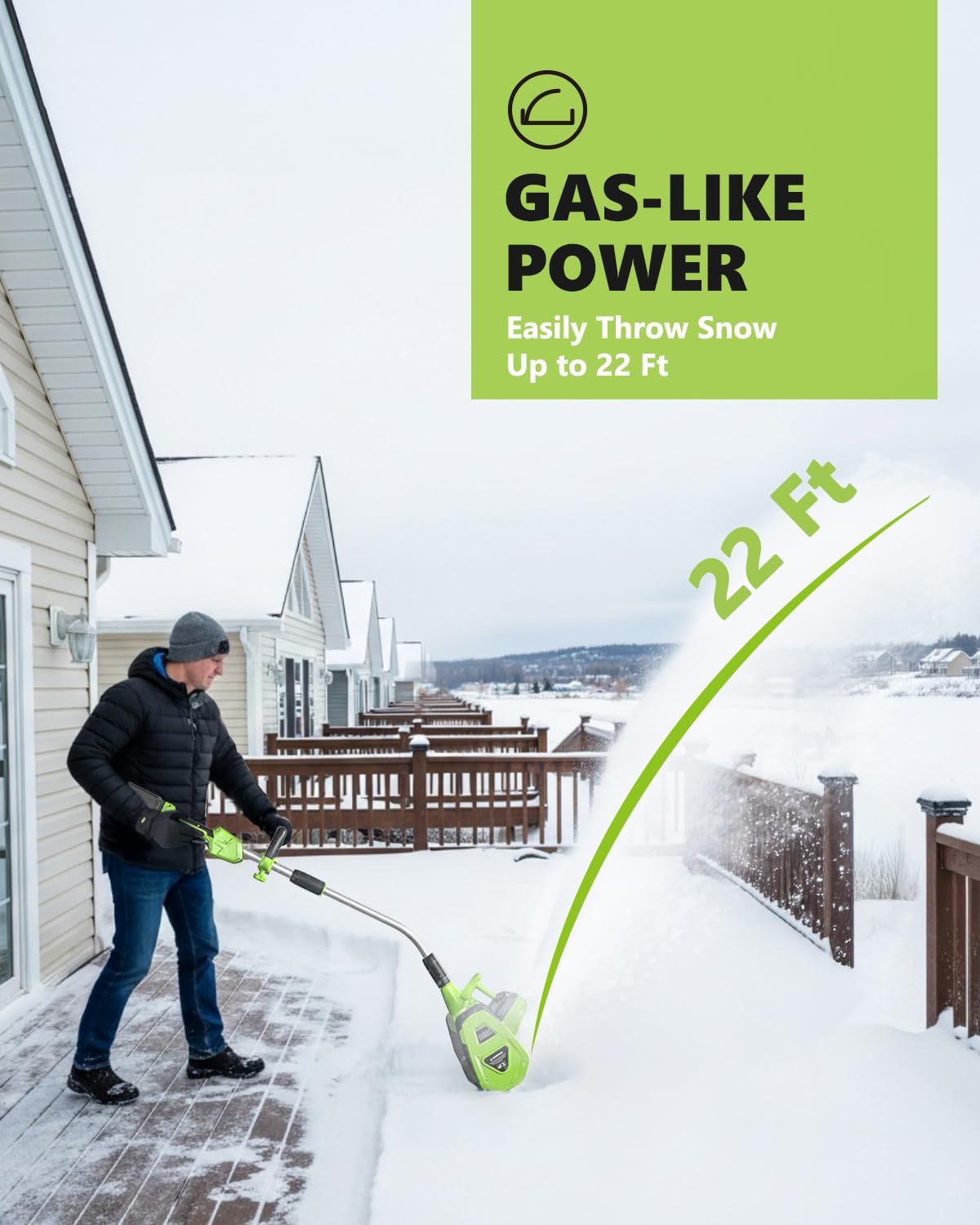 40V 13.5 Inch Cordless Snow Shovel, 1000W Battery Powered Snow Shovel with Directional Plate, Electric Snow Blower, with 2 * 20-Volt 4.0 Ah Lithium-ion Battery Pack & Dual-Port Quick Charger