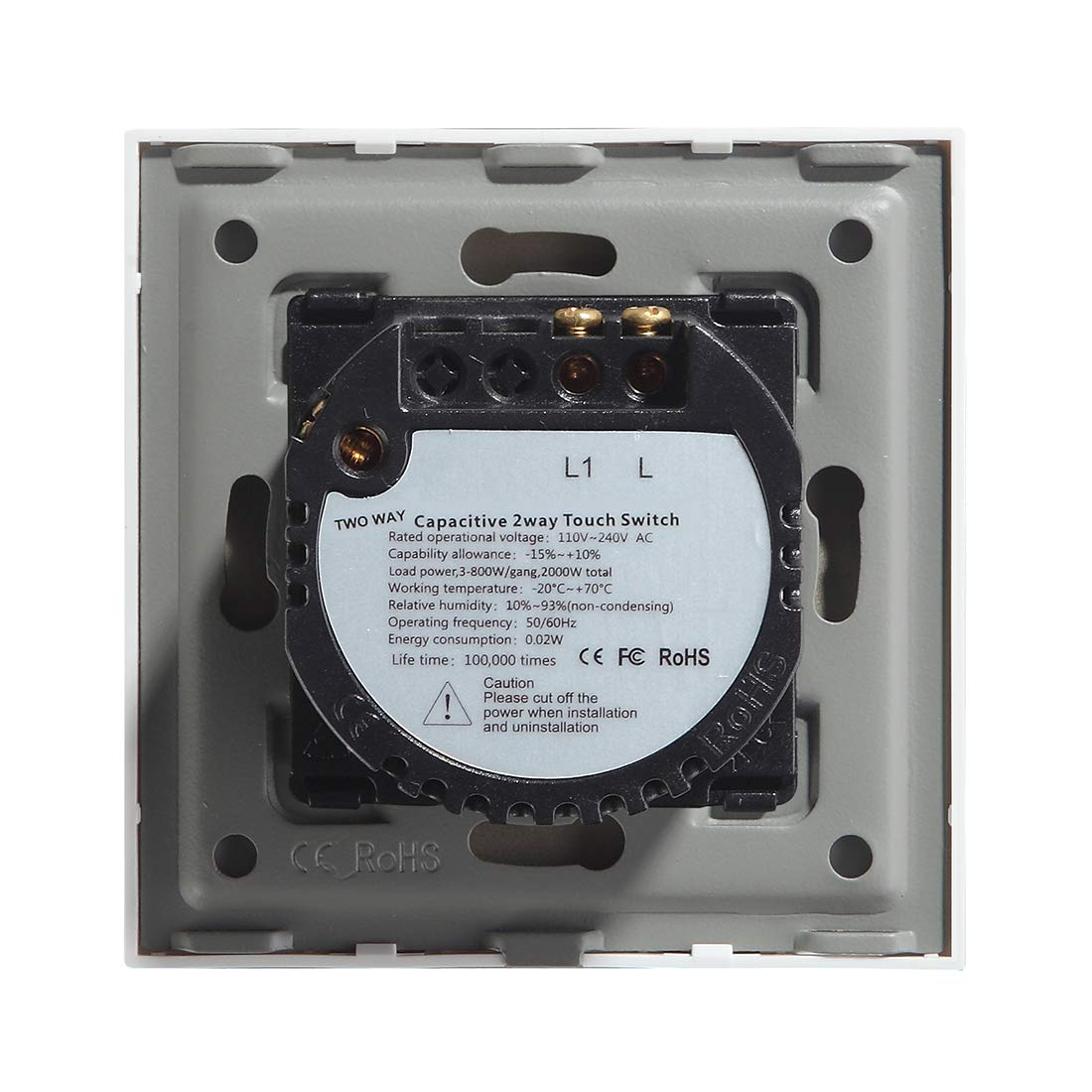 Conmutador Interruptor Pared 1 GANGS WAY / 3 TOUCH Switch 3packs Interruptor de luz Blanco Negro Panel la Clase pared Interruptores impermeables(White)