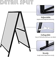 Vista 5 de Miuwauer Letrero plegable de doble cara con marco A de 24 x 36 pulgadas, tablero de sándwich plegable resistente para acera para póster