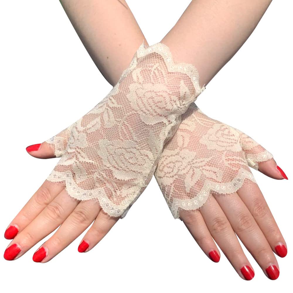 Spitze Fingerlose Handschuhe Lang – Vintage-Accessoire Für Hochzeit, Party, Karneval