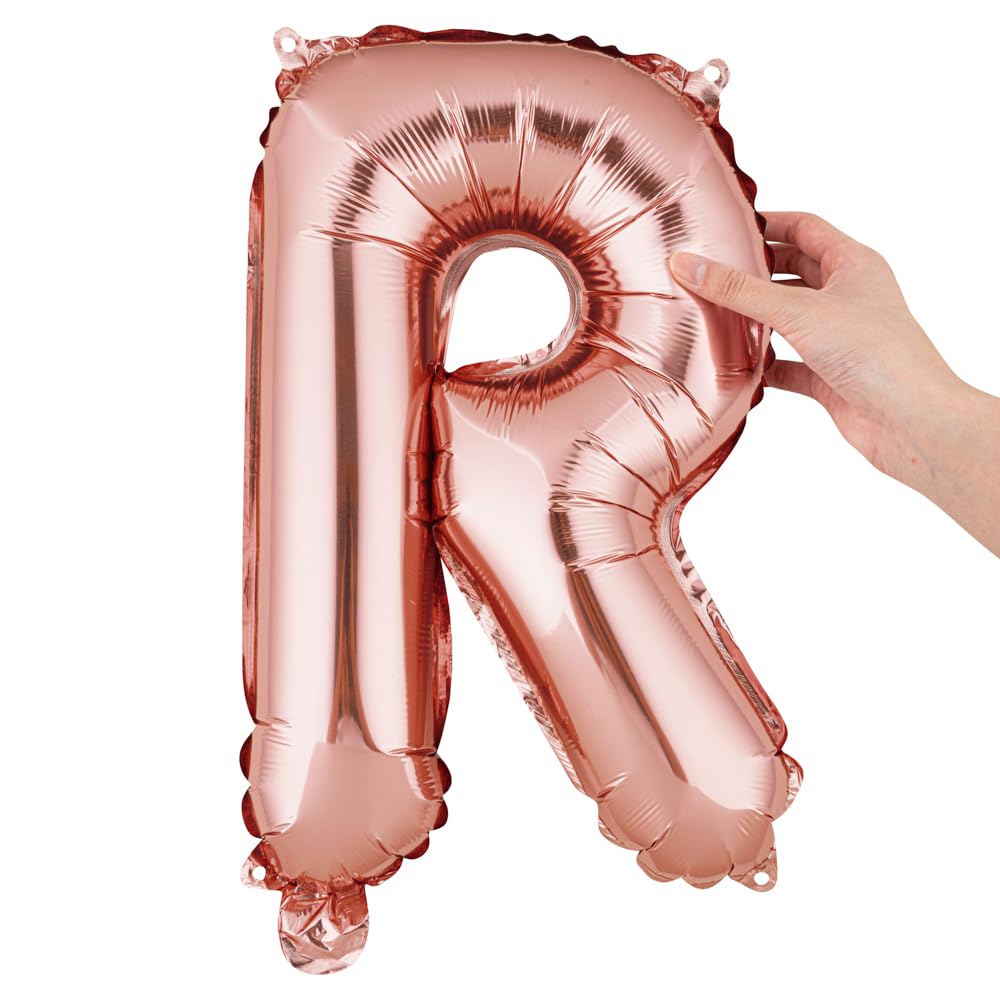 RestaurantwareBalloonify 16 Inch Letter Balloon 1 Alphabet Party Balloon - Letter R Self-Sealing Rose Gold Foil Mylar Balloon Hanging Film Decoration For Birthday Wedding Or Graduation