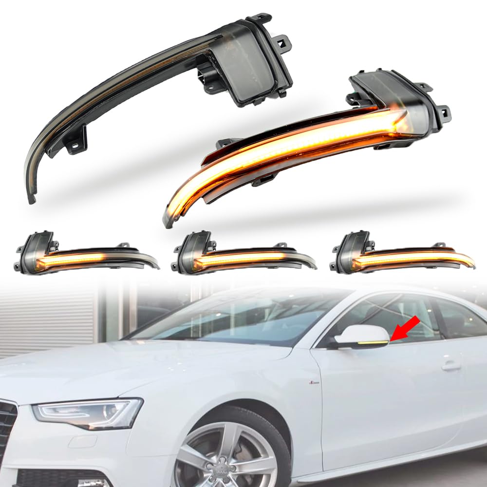Hacreyatu Indicateur De Miroir à LED Clignotants Dynamiques Pour A-udi A4 A5 A3 8P B8.5 S5 RS3 RS4 RS5