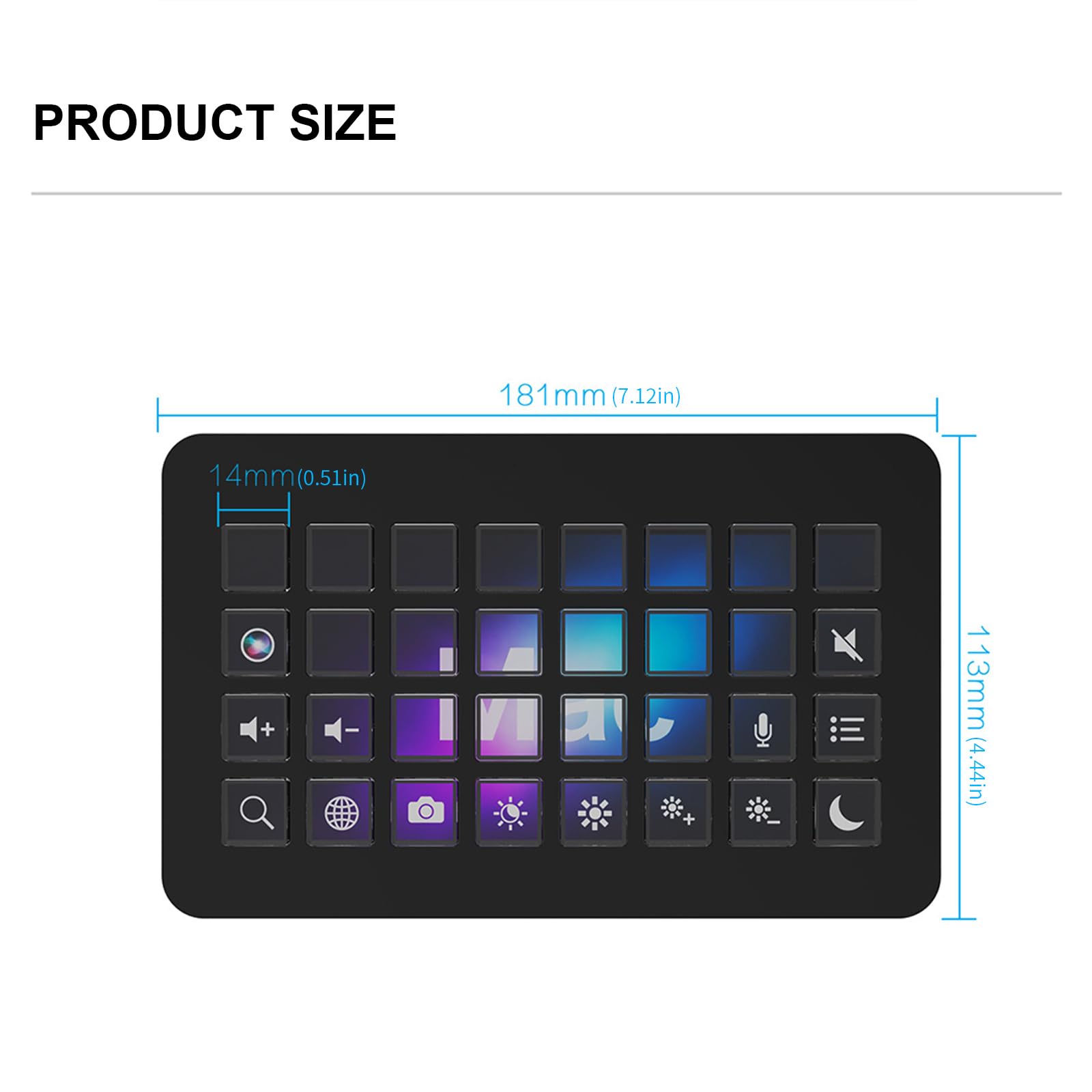 Pannello Controllo visivo Tastiera Personalizzabile a 32 per Controllo dello Streaming Live Streamdeck Migliora la produttività Streaming Lavoro