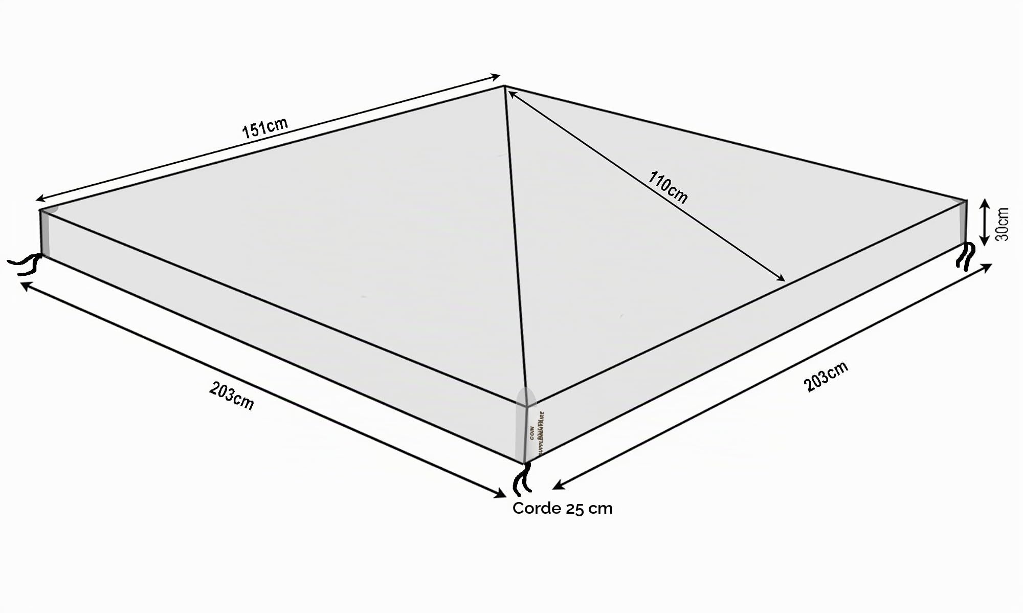 QUICK STAR Gazebo Housse de Protection pour Pavillon 2 x 2 m Protection étanche et Transparente Contre Les intempéries
