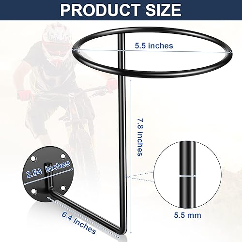 Miniatura 2 de Paquete de 6 soportes para casco, estante de exhibición de metal para casco, colgador de pared, gancho montado en la pared, accesorios de