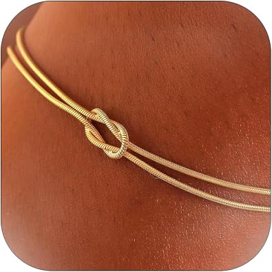 Gold Silver Knot Bracelets for Women Love Matching Infinity Bracelets for Friendship Dainty Snake Hand Chain Adjustable Bracelets for Women Best Friend Stainless Steel Bracelets