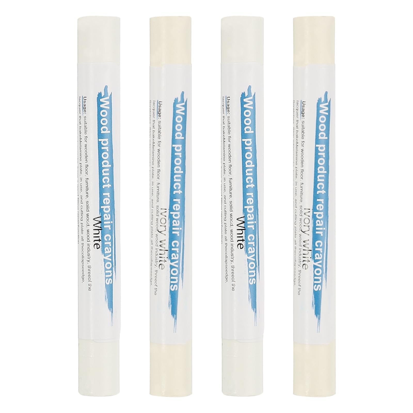 PATIKIL Furniture Repair Crayons, 4 Pcs Wax Wood Filler Sticks Wood Wax Crayons for Scratches Wood Floor Holes Tables Very White