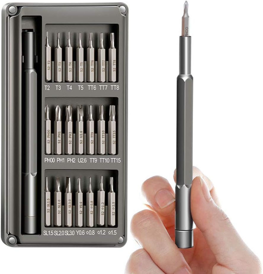 FUJIWARA Screw Driver Set with Alloy S2 Strong Steel, Electronics Repair Magnetic Craftsman Screwdrivers Smartphone Repair Tool Kit 22 Pcs for Fixing, iPhone, MacBook, Watches, Camera, Laptop