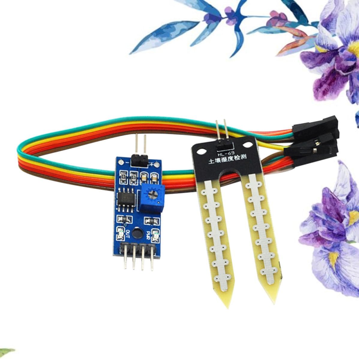 5 Pcs Soil Moisture Sensor Module Set with Lm393 Comparator, 3.3v-5v