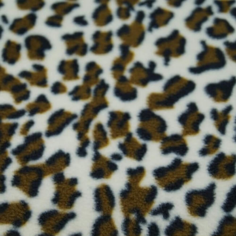 Leopard Print Polar Fleece Anti-Pil Fabric 150cm Wide (Price Per Metre)