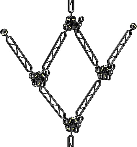 Miniatura 5 de Seafrogs Brazo de extensión subacuático de aleación de aluminio, adaptador de bola de 1 pulgada a cabeza YS, brazo de bola doble de fibra de carbono