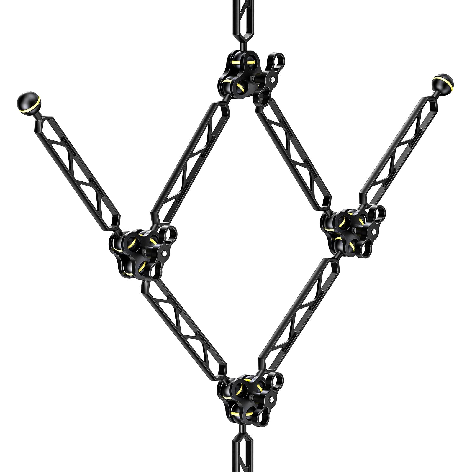 Seafrogs Lot de 2 bras d'extension à double boule en alliage d'aluminium 20,3 cm, connecteur à rotule 2,5 cm, bras sous-marin pour stroboscope/lumière vidéo