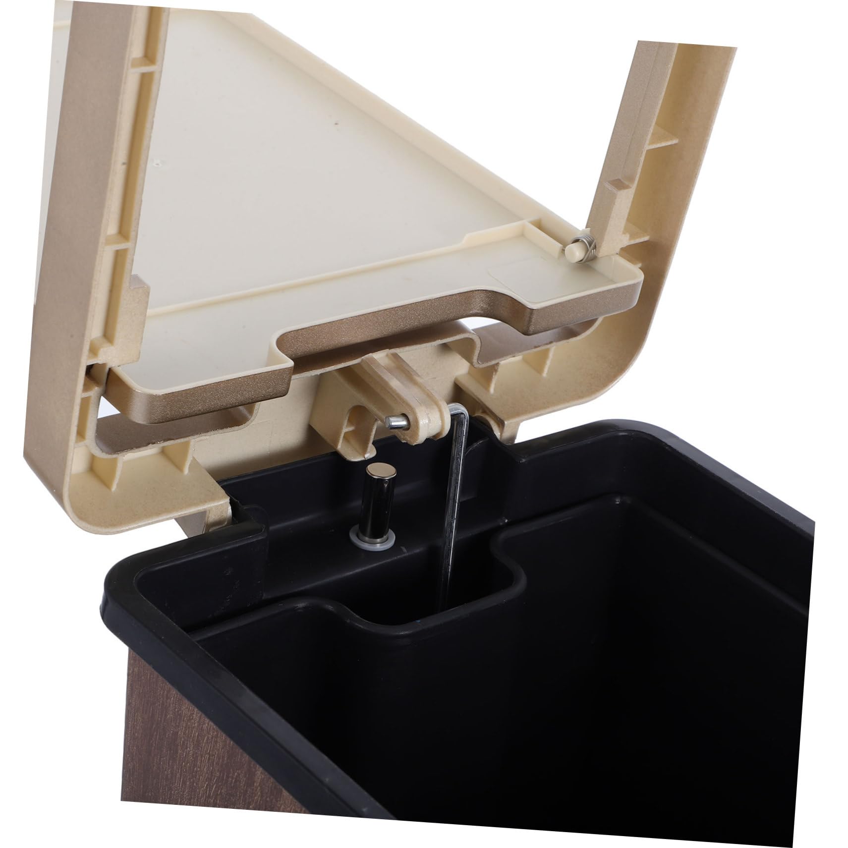 Bote de Basura de Plástico Rectangular para Baño y Dormitorio Elegante | Tapa, Diseño Sofisticado, Compacto y Discreto, Fiable, Resistente Deformación, Práctico y Duradero