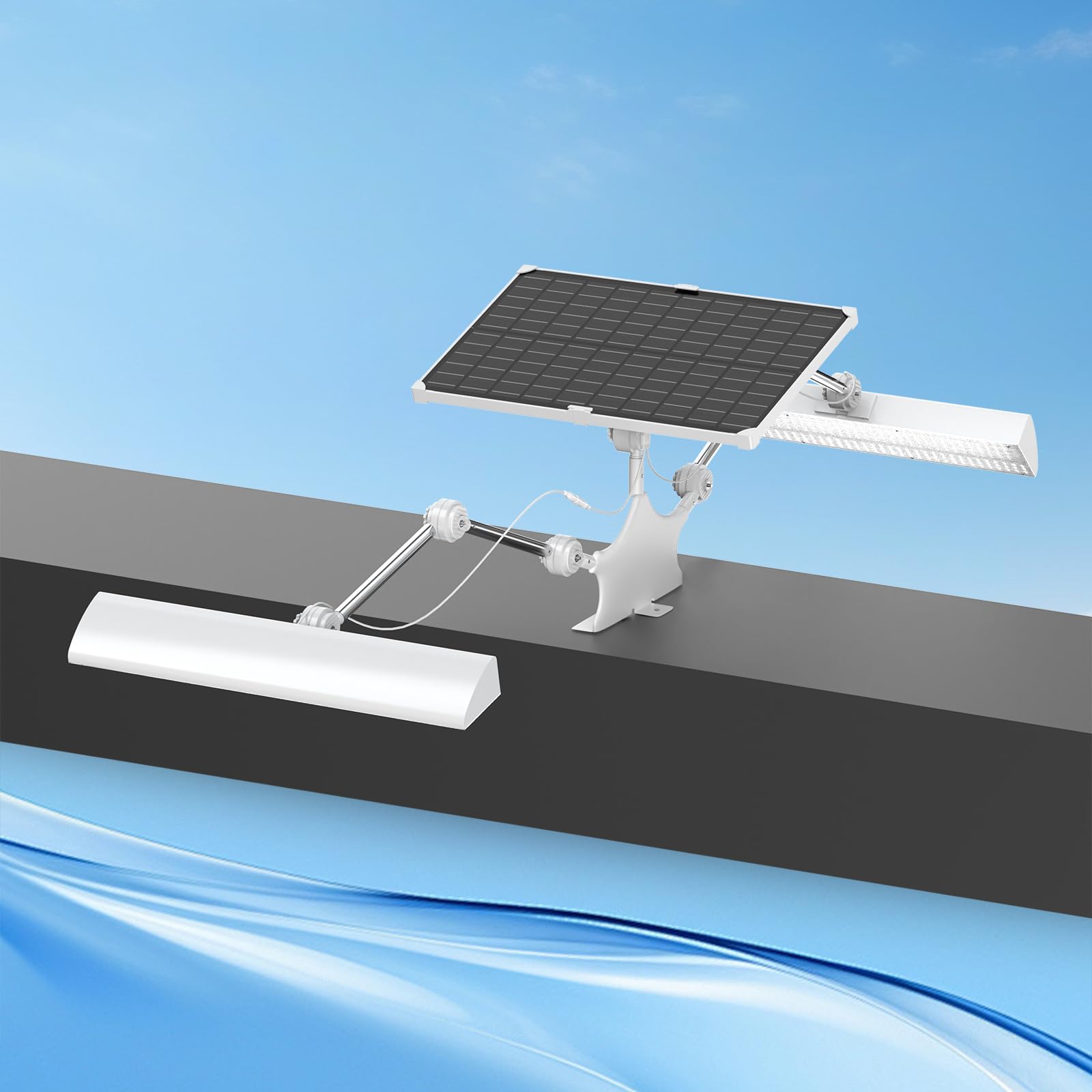 Outdoor Solar Sign Light, 420 LEDs, 5200 Lumens, 12000 mAh, IP65 Waterproof, Solar Powered Commercial Light, For Real Estate Signage, Garden Fence