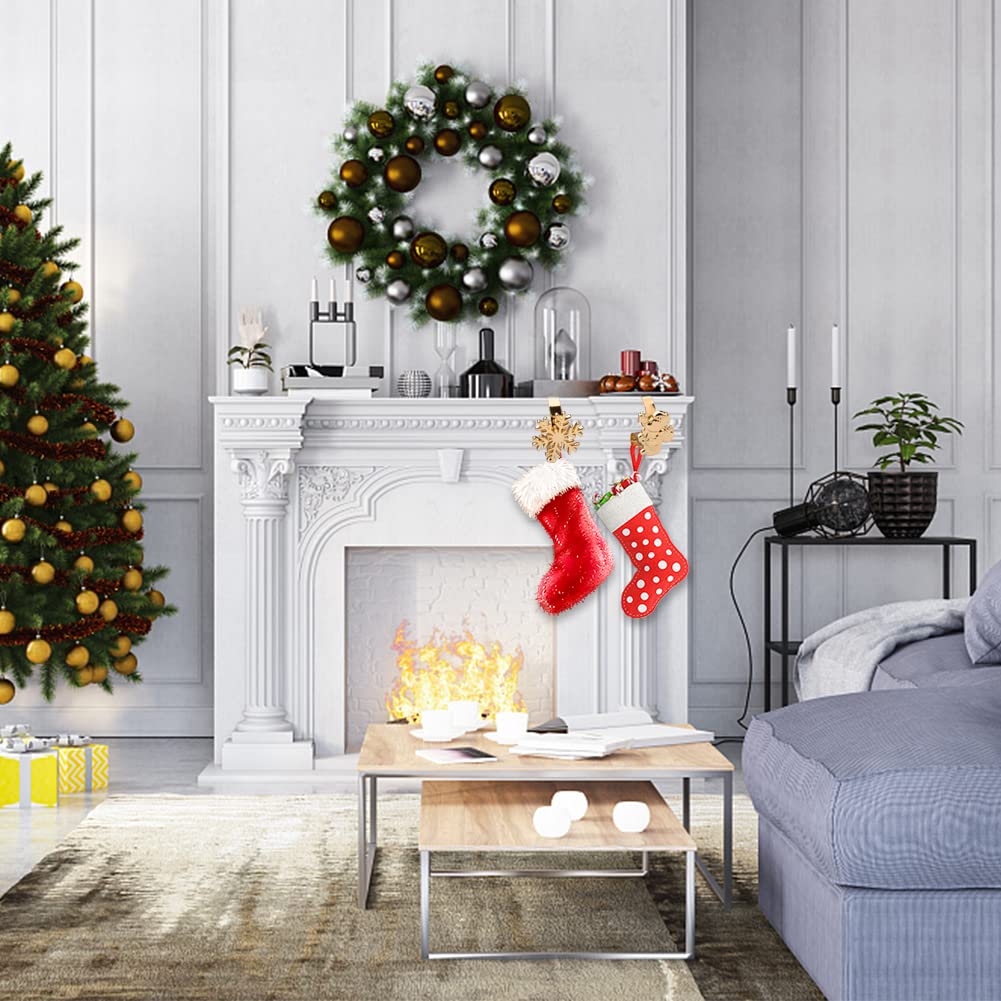 Decoracion Navidea Chimenea Ganchos Calcetines Navidad - Pack 4 Unidades  Metal Bronce, Para Repisa O Chimenea Decoración Navideña Chimenea, image size:1001x1001