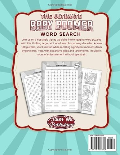 The Ultimate Baby Boomer Word Search for Adults Large Print: Wordfind Puzzle for Adults & Seniors -