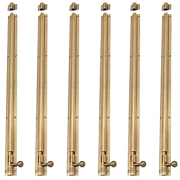 Atom 24 inch Aluminium Tower Bolt | Antique Finish | Home and Offices Doors and Windows Tower Bolt, TB001, Pack of 6