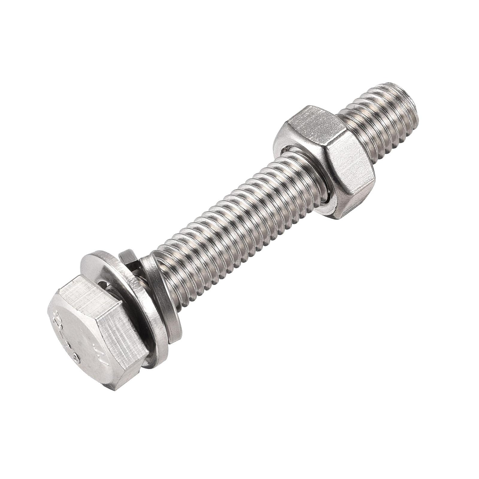 TOP-VIGOR 4Pcs M10 x 60mm Hex Head Screws Bolts, Nuts, Flat & Lock Washers Kits - Image 4