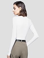 Vista 5 de PUMIEY Camisetas de manga larga para mujer, cuello redondo, ajustadas, sexy, básica, colección Smoke Cloud Pro