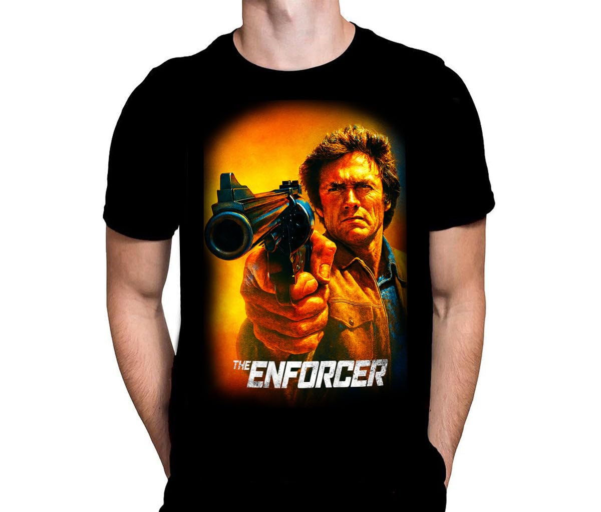 Wild Star Hearts WSH - Enforcer - Cop Thriller Movie Fan T-Shirt Black