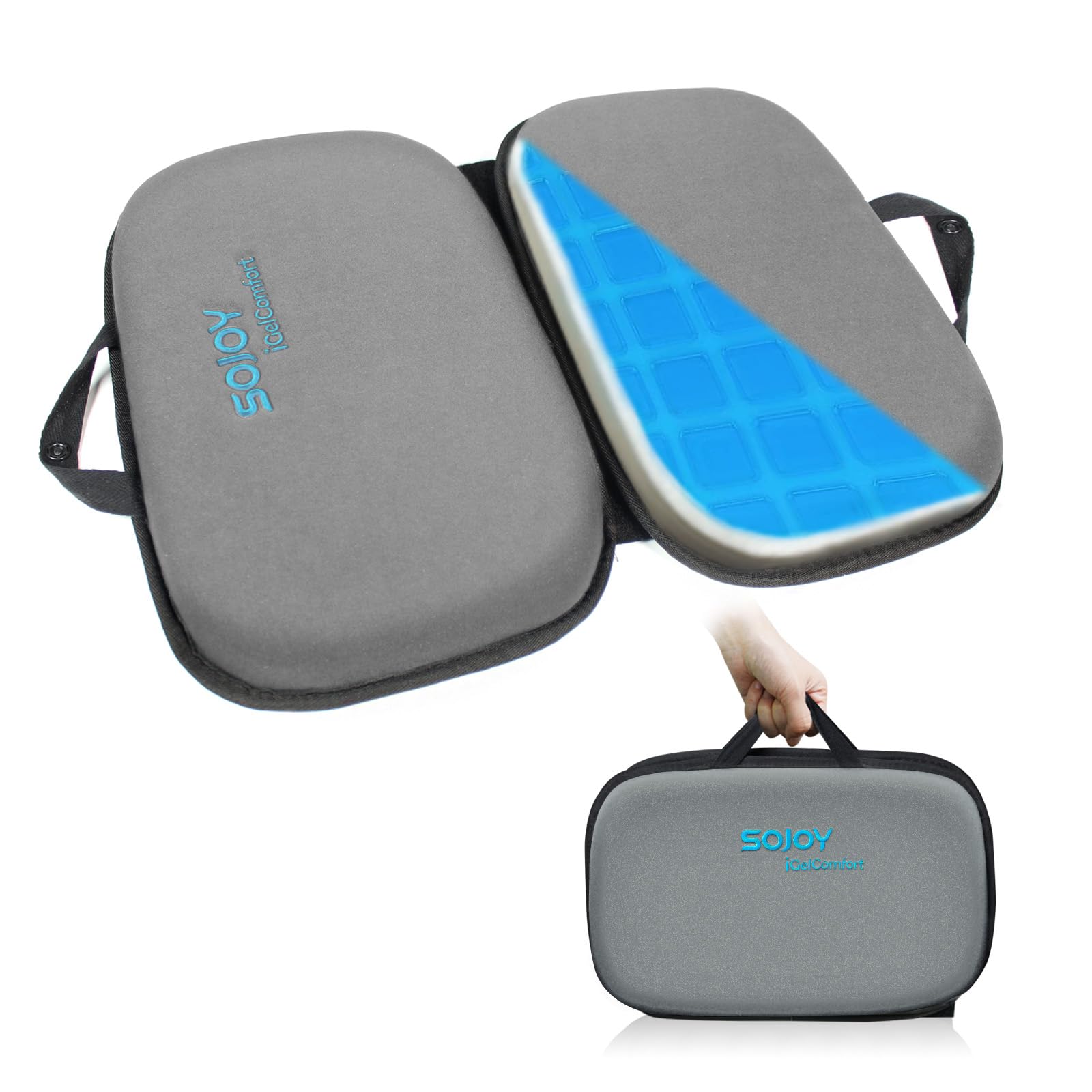 iGelComfort 3 in 1 Foldable Gel Seat Cushion Featured with Memory Foam A Must-Have Travel Cushion! Smart Easy Travel Cushion Size: 18.5 x 15 x 2 product thumbnail 2