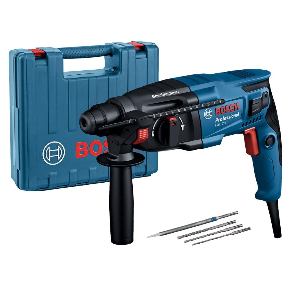 Bosch Professional Bosch Gbh2-21 110V Sds Plus Rotary Hammer Drill 720W Gbh221 & Case & Drill Bits