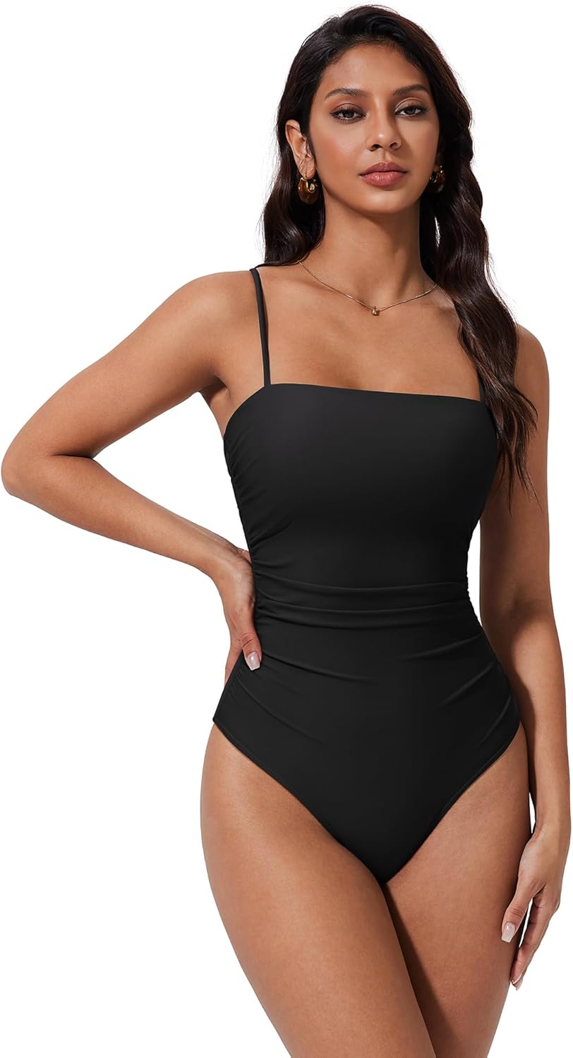 SUUKSESS Women Sexy One Piece Swimsuit Tummy Control Square Neck Bathing Suit - Image 6