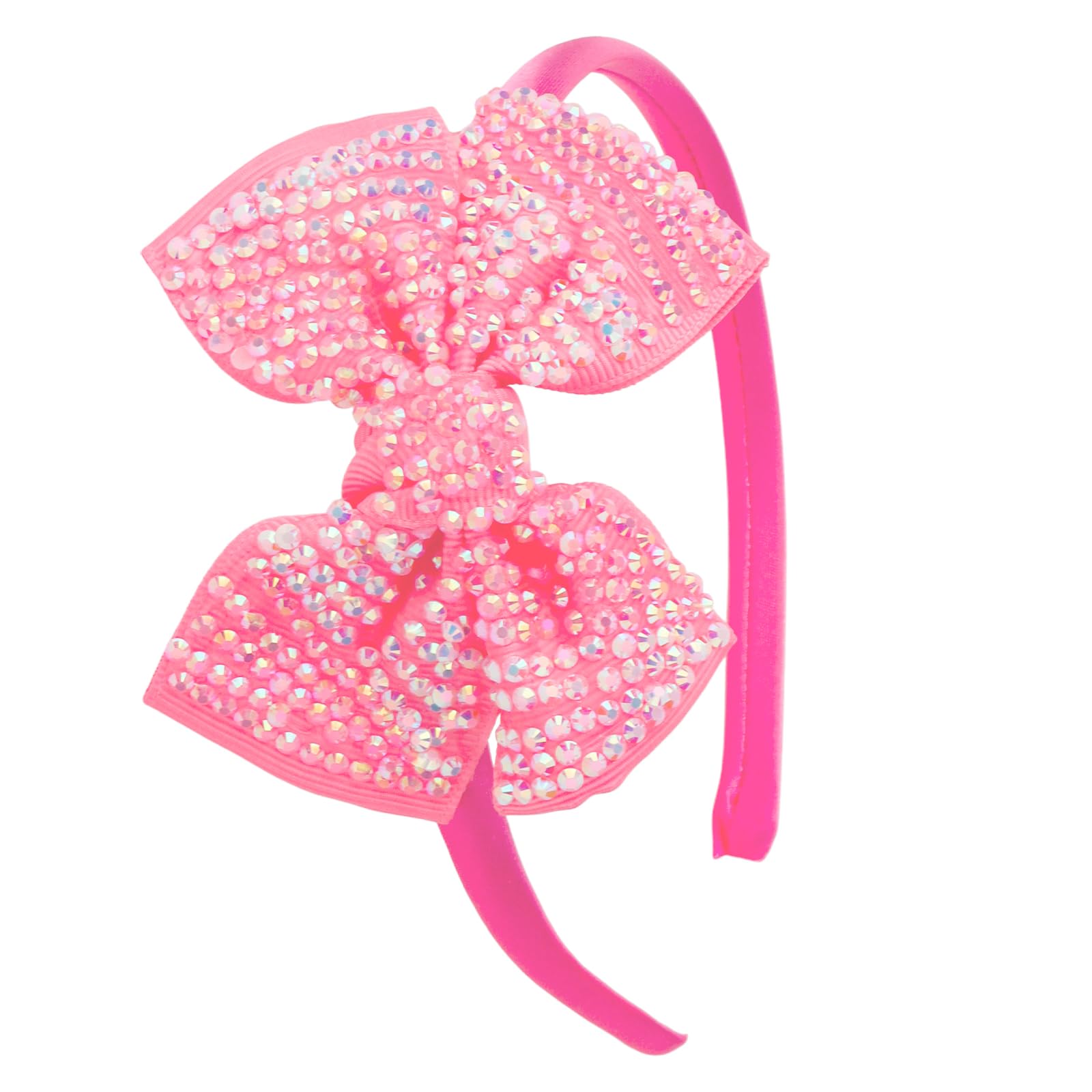 CIEHER Sparkling Rhinestone Bow Headband for Girls - Hair Accessories, Costume Accessory in Rose Pink