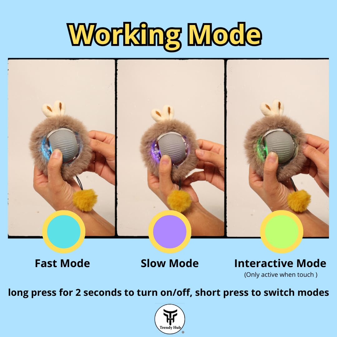 Juguetes interactivos para gatos, bola LED de rodamiento rápido en bolsa, bola recargable activada por movimiento automático; juego de escondite y persecución para ejercicios en interiores;