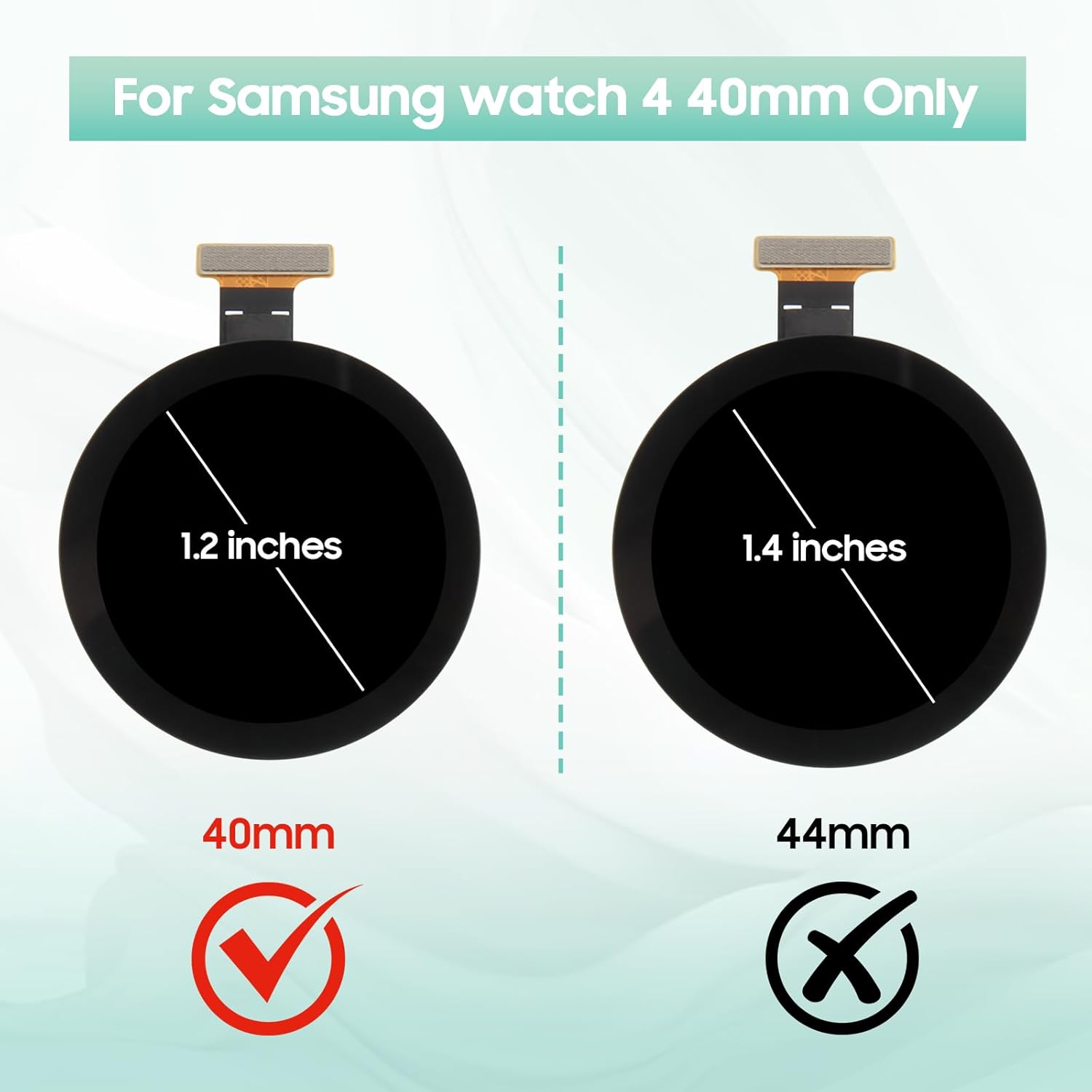 for Samsung Galaxy Watch 4 40mm SM-R860 LCD Screen Replacement – 1.2" Original AMOLED Display Assembly with Tweezer (Not for 44mm / Watch 4 Classic)