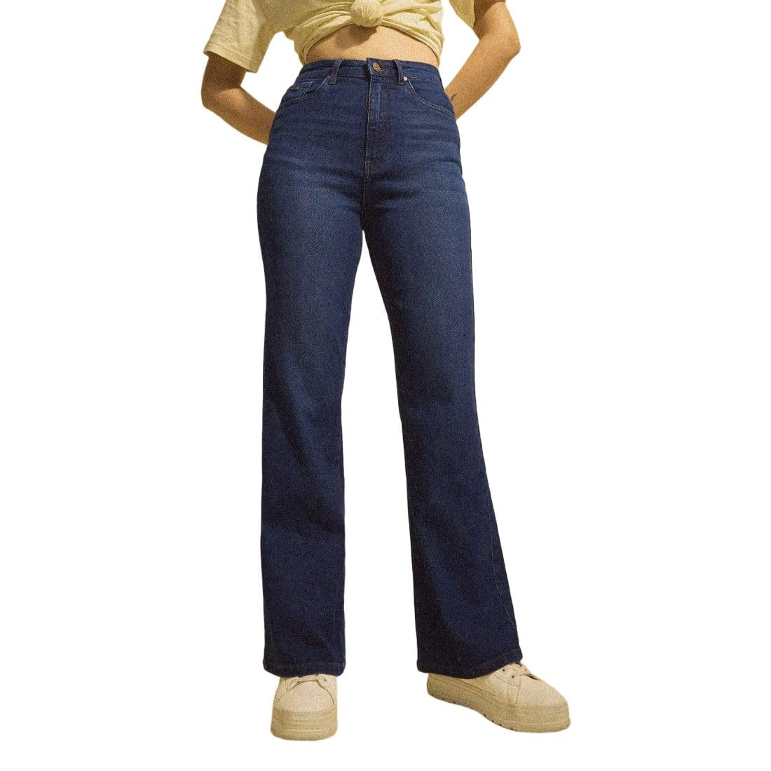 flying machine Women's Ultra Wideleg Fit Jeans| Solid | High Rise | Stretchable | Jeans for Woman-picture-17