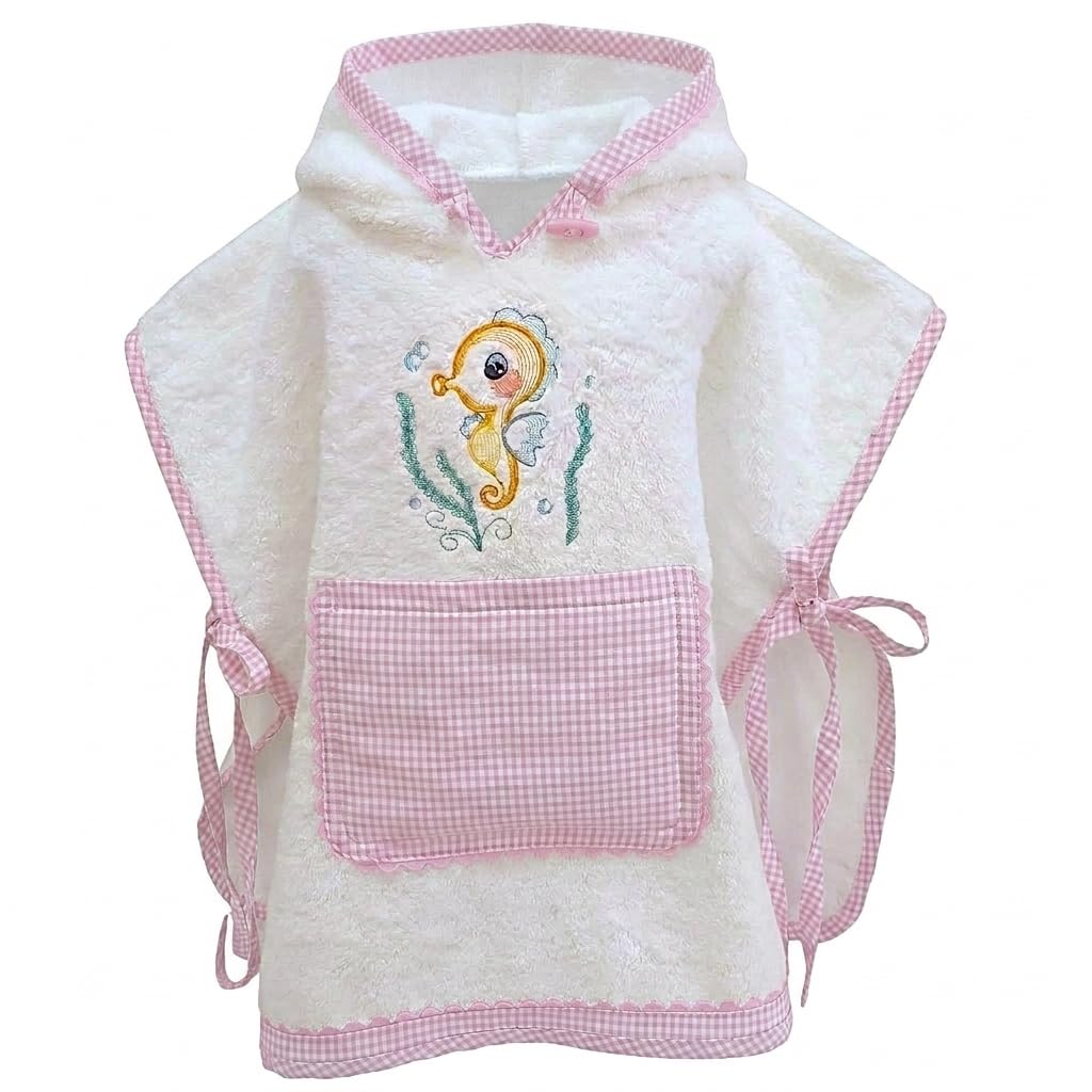 Nenel Poncho Toalla Niño/Niña Personalizado con Nombre Bordado – Toalla Infantil con Capucha 100% Algodón – Poncho Playa, Piscina y Baño – Albornoz Suave y Absorbente (1, Rosa, 6 Años)