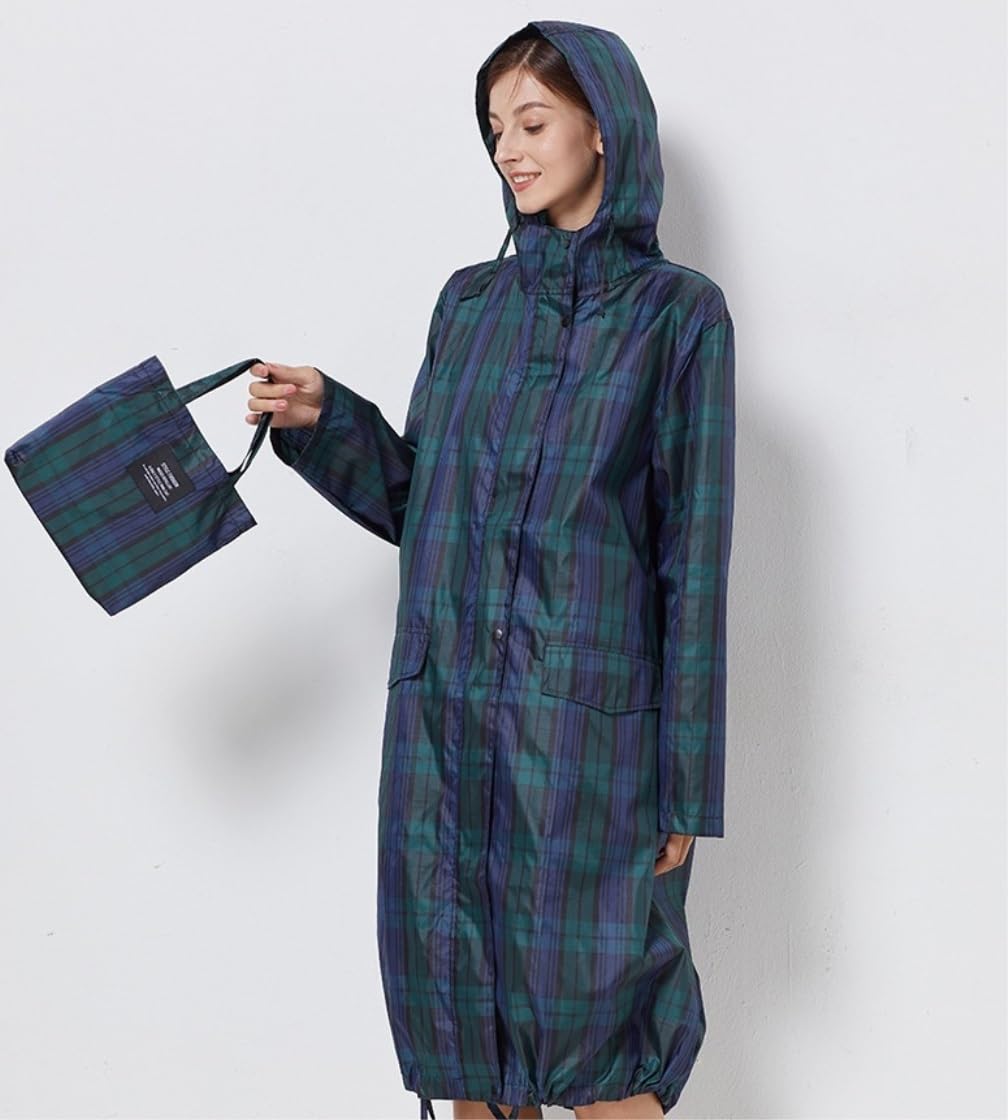 Chaqueta de Lluvia Impermeable Chubasquero Fino Suelto Color Sólido Impermeable Viaje Al Aire Libre Adulto Hombre Y Mujer Chubasquero Poncho de Lluvia (Color : BLU, Size : M)