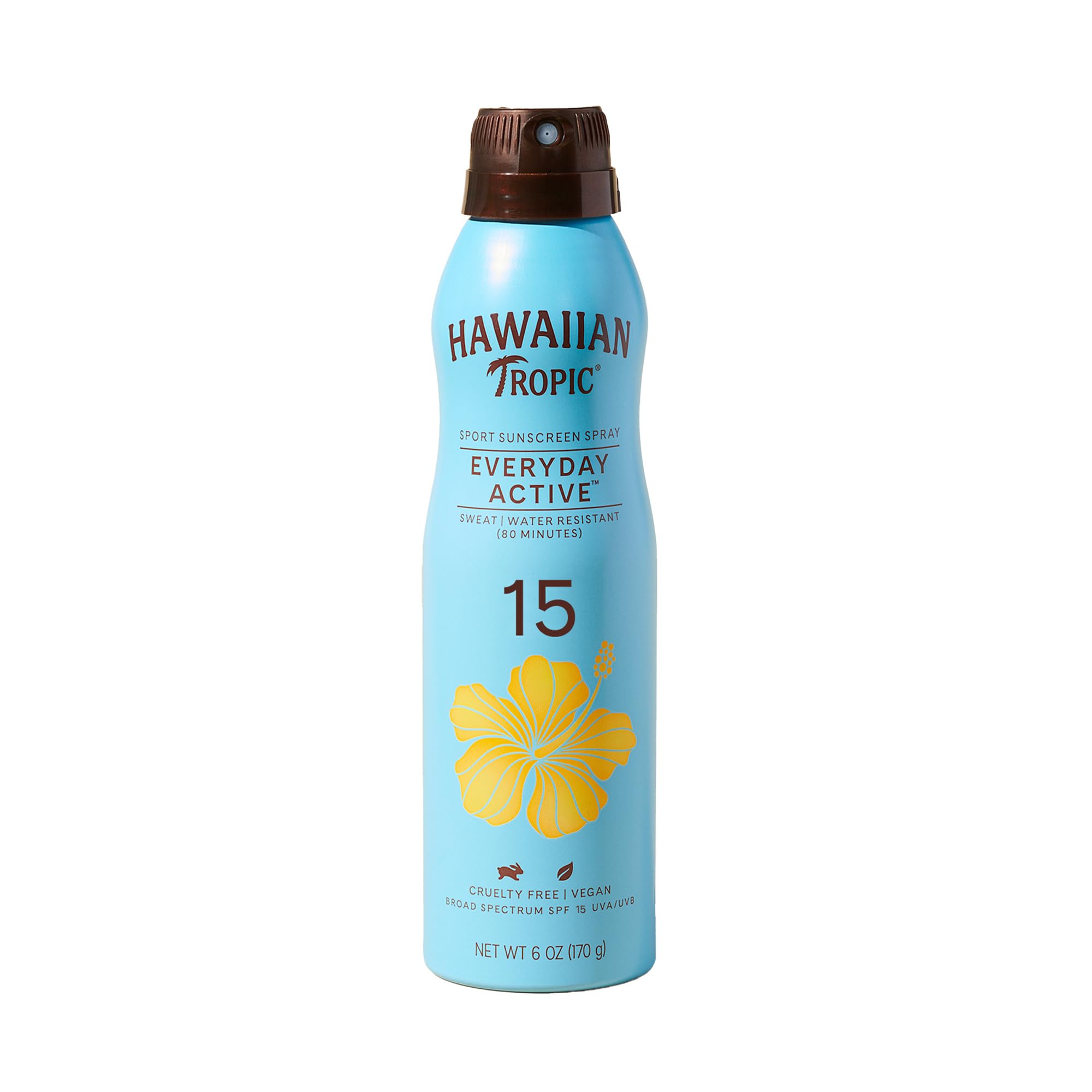 Hawaiian Tropic Everyday Active Clear Spray Sunscreen SPF 15, 6oz | Hawaiian Tropic Sunscreen SPF 15, Sunblock, Oxybenzone Free Sunscreen, Spray On Sunscreen, Body Sunscreen Spray, 6oz 6 Ounce (Pack of 1)