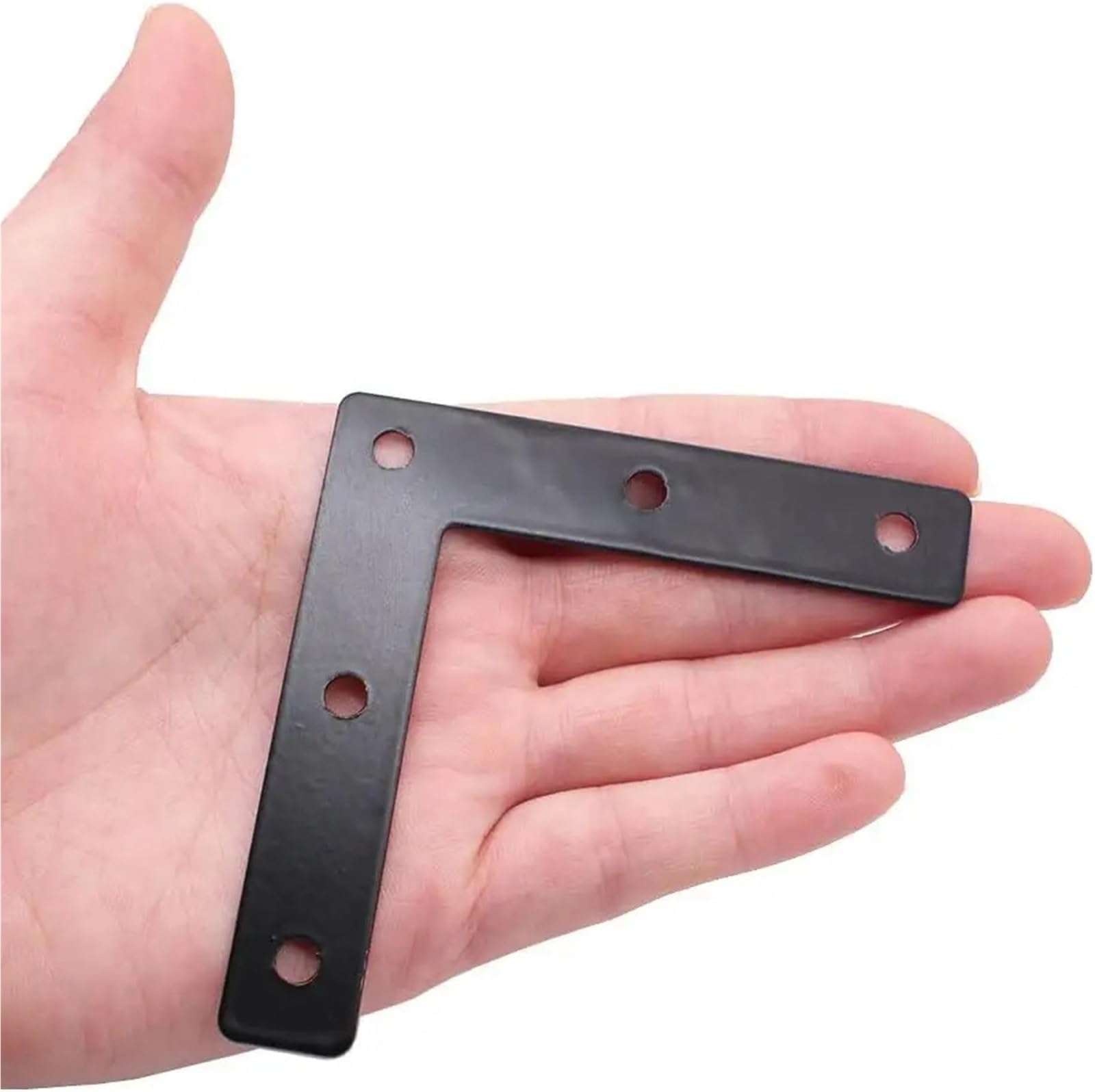 Flat Corner Brace Black L-Shaped Flat Angle Brace, Connecting Plate, 90-Degree , for Securing Wooden Furniture(10pcs)