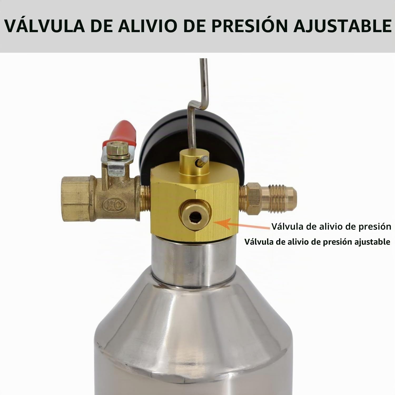 Herramienta de lavado de aire acondicionado para coche, bidón de limpieza de coche con boquilla pulverizadora, incluye manómetro de 220 psi, conexiones de aire y mangueras para limpieza de