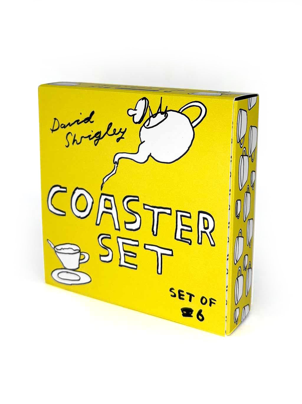 Official David Shrigley | Boxed Coaster Gift Set | 6 Pack | Funny Humorous | By Brainbox Candy