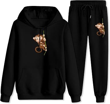 Amazon.com: CAPINER Conjunto de chándal con capucha para hombre, diseño de  mono de dibujos animados, 2 piezas Hip Hop Jogger : Ropa, Zapatos y Joyería