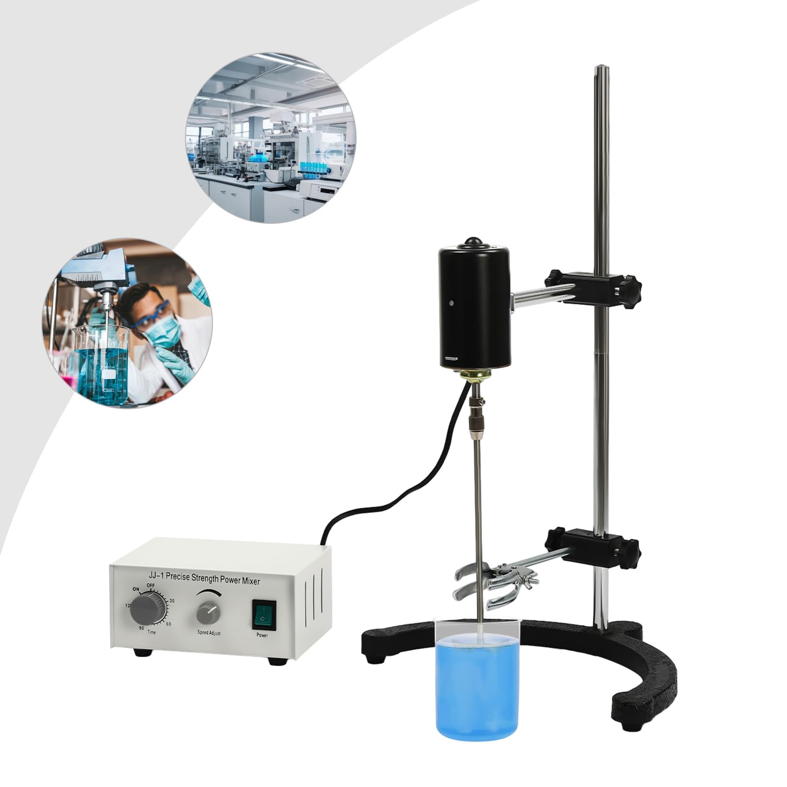 Elektrisches Rührwerk automatisches mechanisches Rührwerk,Feste Klemmen,0-3000RPM,für Biologie, Kosmetik, Gesundheitsprodukte, Lebensmittel, Reagenzien und andere experimentelle Felder