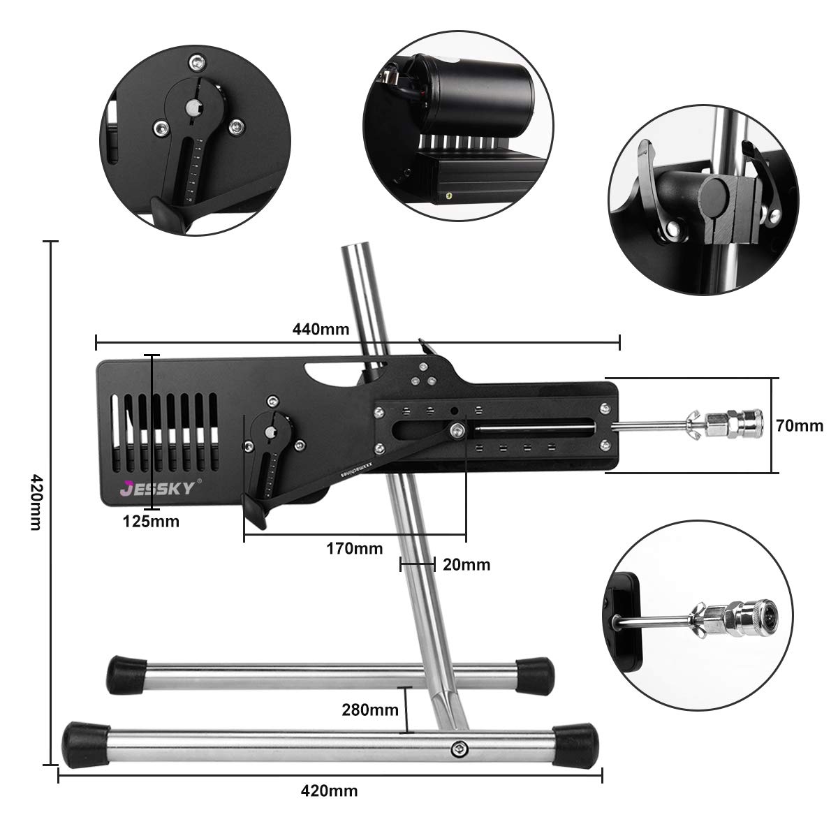 JESSKY Premium Sex Machine, Adjustable Love Machine Adult Sex Toys APP/Remote Control Thrusting Sex Machine with 3 Attachments for Women and Men