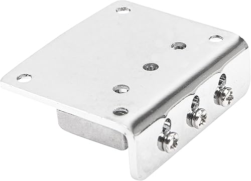 Miniatura 7 de 1 pieza de repuesto de puente de guitarra fija Yootones de 3 cuerdas con 4 tornillos y llave compatible con guitarra eléctrica Cigarbox (negro)