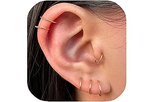 6mm Gold Hoop Earrings for Pierced Cartilage and Nose